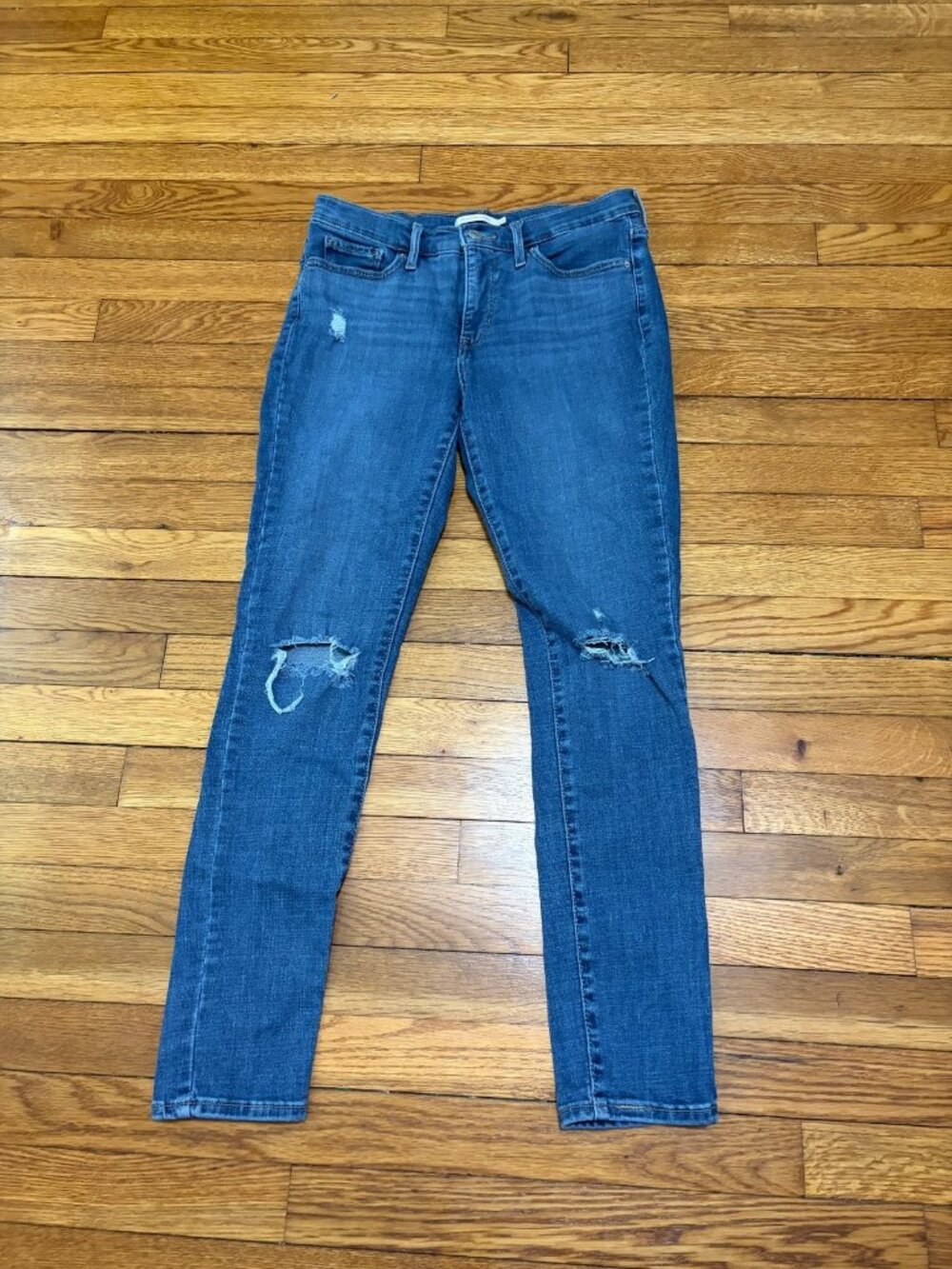 Levis 311 Jeans Shaping Skinny Stretch Denim Casual Women's Size 29 Ripped